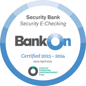 Security Bank eChecking BankOn Certification Logo